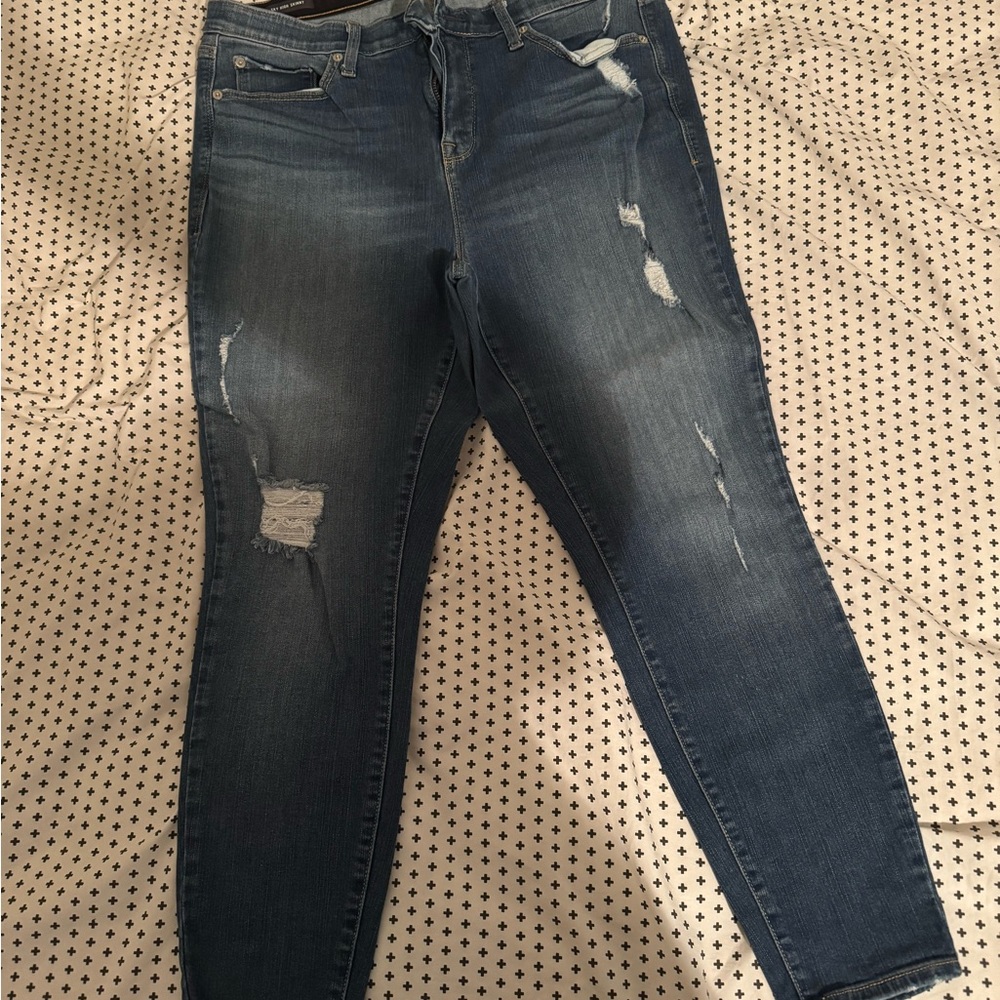 Distressed Blue Jeans